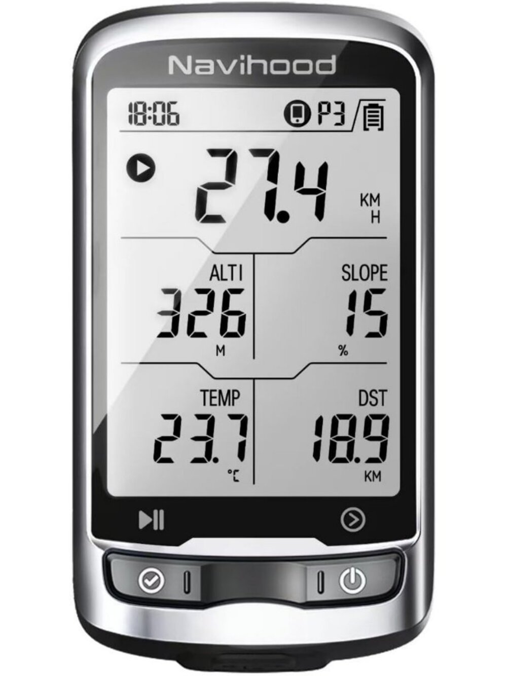 Wireless GPS Bike Computer - Ultra Thin 2.3" Screen, Waterproof Speedometer